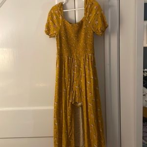 Girls dress yellow floral